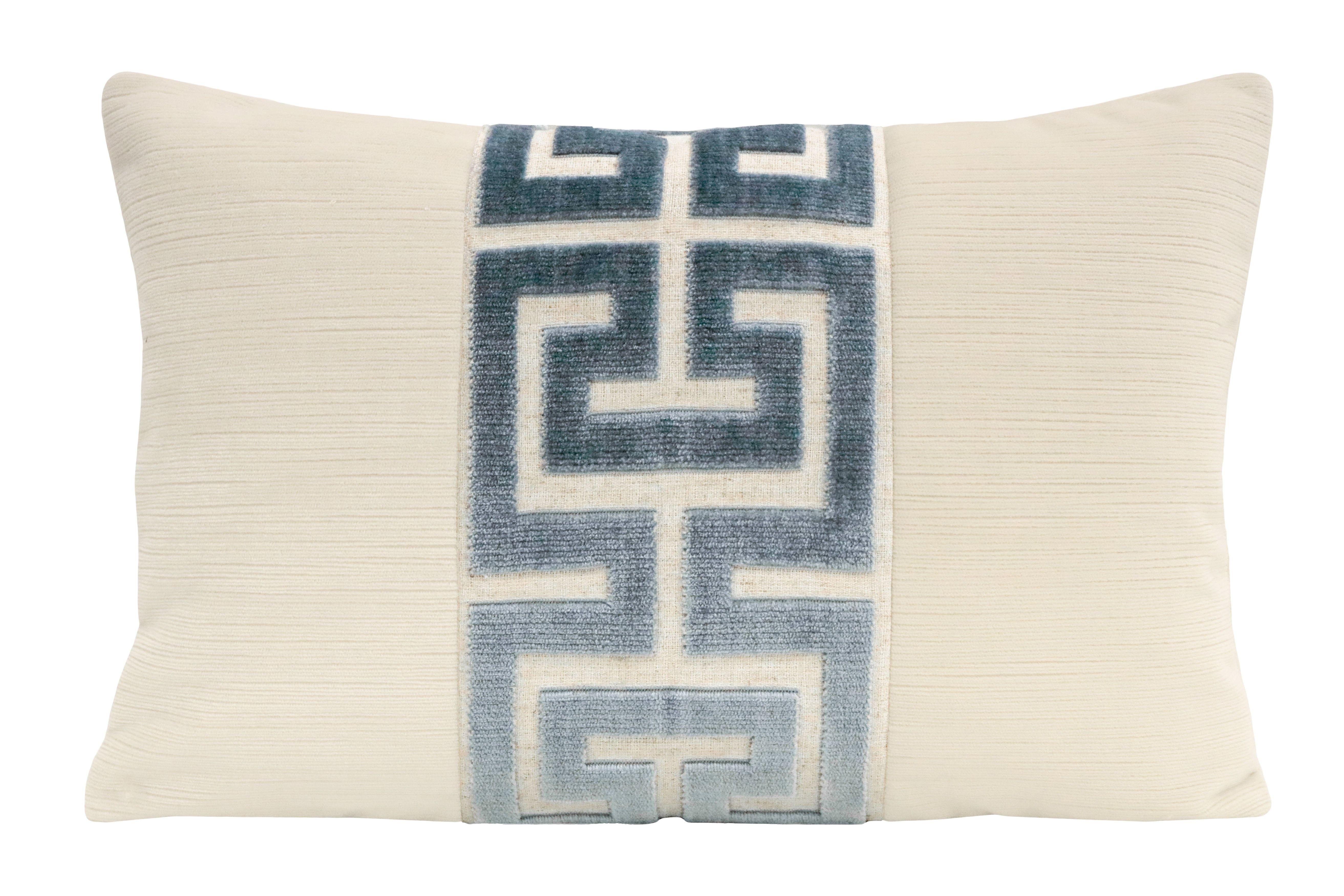 The Little Lumbar :: Strie Velvet // Cashmere + Delft Greek Trim | LITTLE DESIGN COMPANY