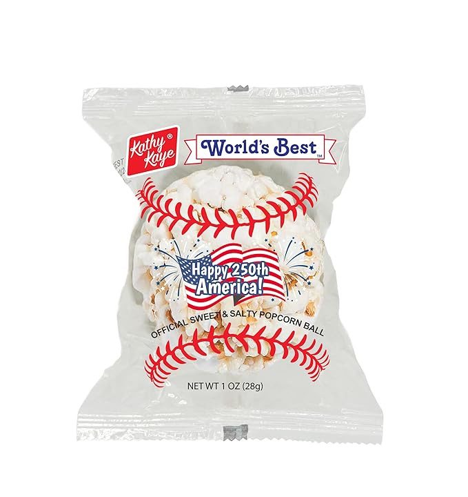 Kathy Kaye Baseball Sweet & Salty 1 oz. Popcorn Balls | Delicious, Crunchy, & Perfect for Snackin... | Amazon (US)