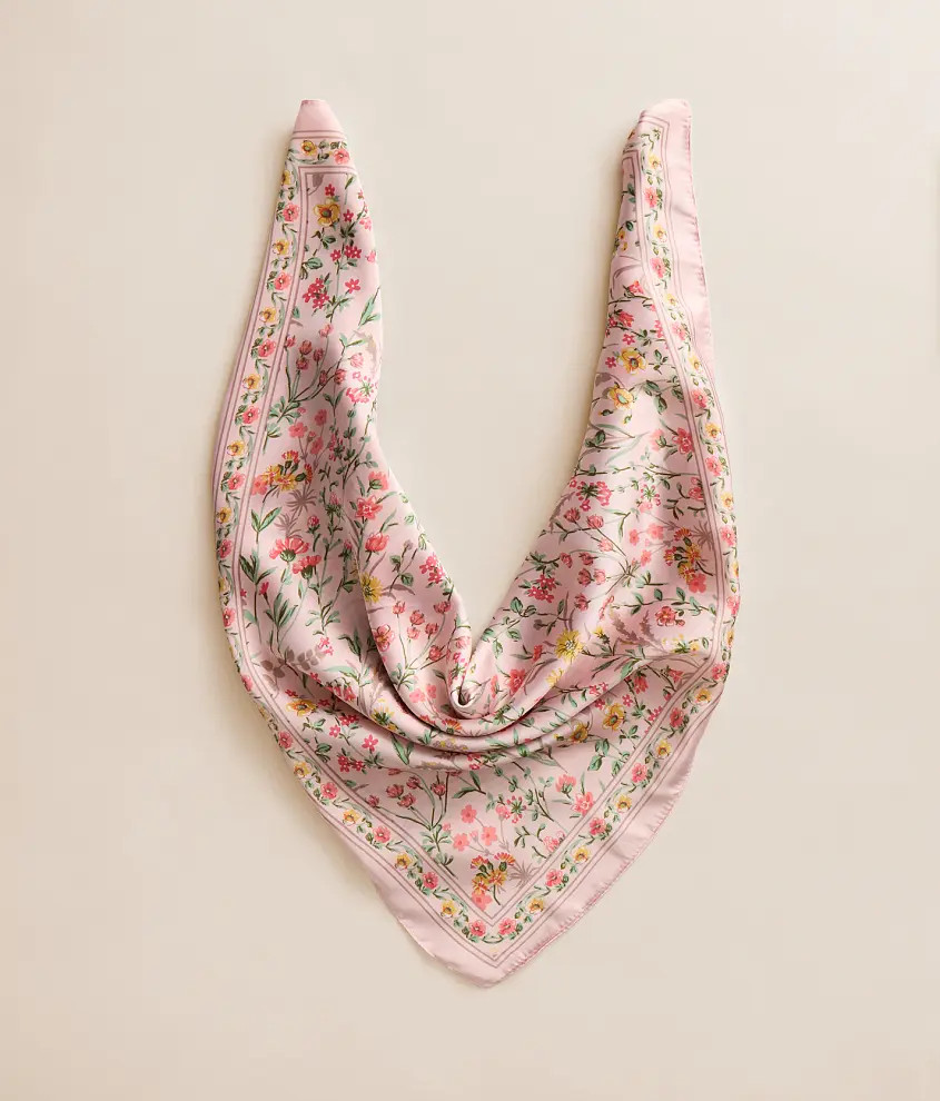 Floral Satin Scarf | Buckle