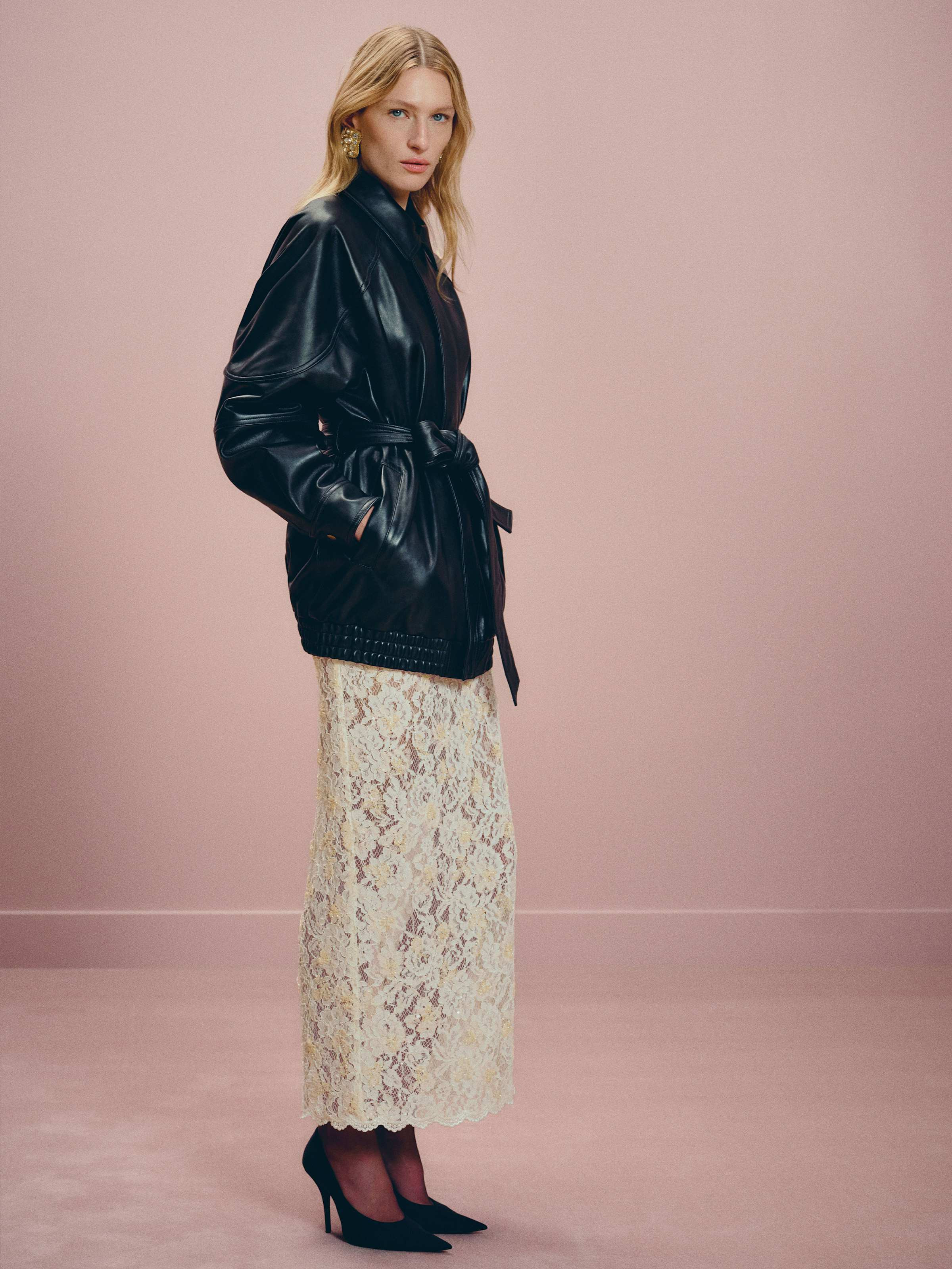 Veda Lennox Leather Oversized Bomber | Reformation (Global)