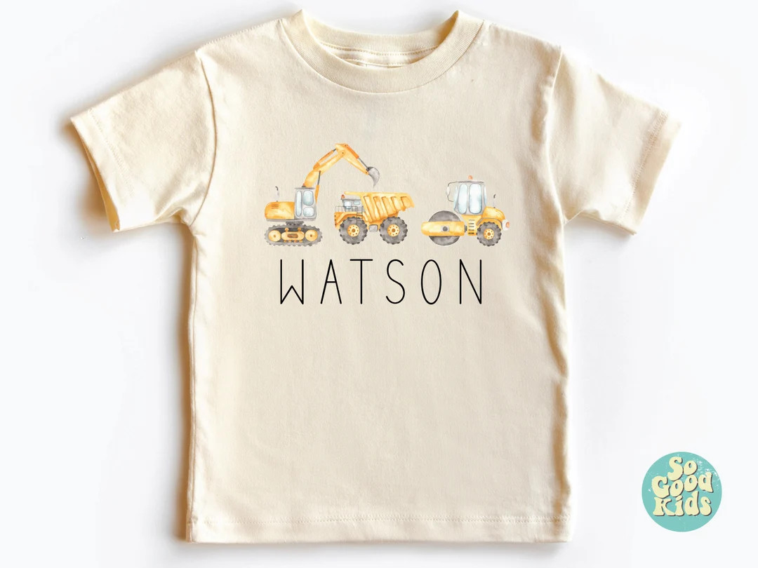 Personalized Construction Truck Kids Shirt: Toddler Equipment Tee - Etsy | Etsy (US)