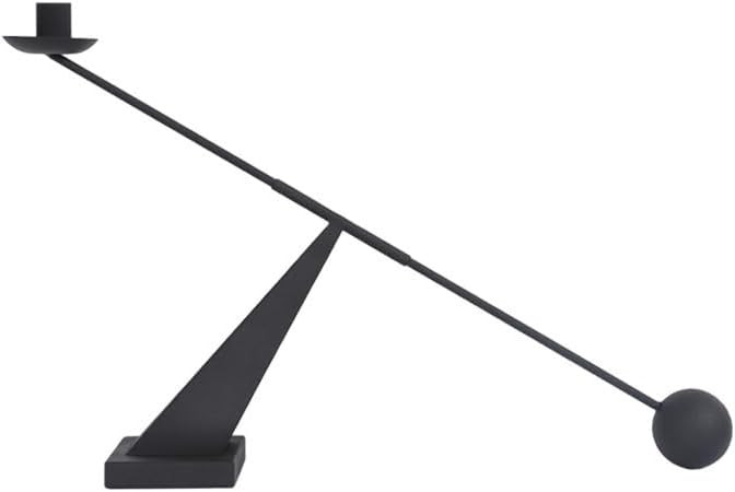 Black Taper Candlestick Holders, Metal Modern Geometric Line Candle Stands Decorative, Long Decor... | Amazon (US)