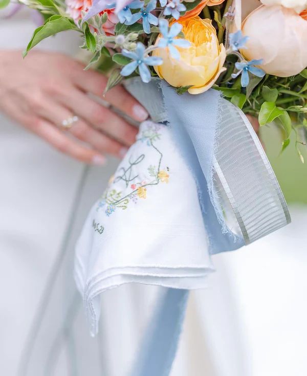 Bespoke Handkerchief Crest and Dates | Hibiscus Linens