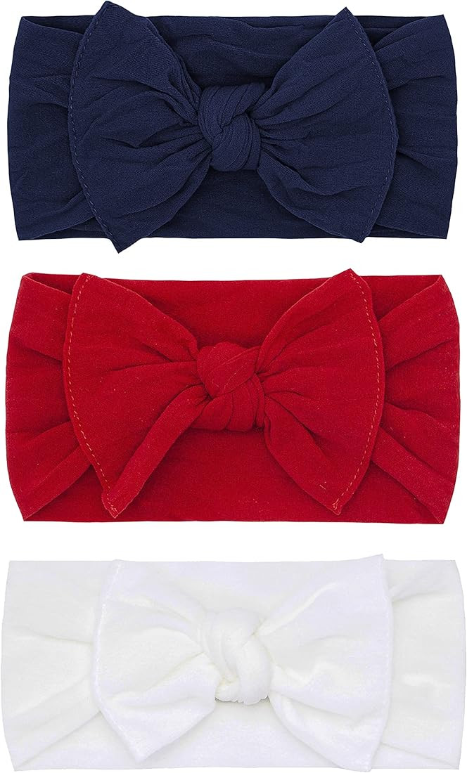 Baby Bling Bows Newborn to Little Girls Hair Bow - Classic Knot Headbands Toddlers Hair Accessori... | Amazon (US)