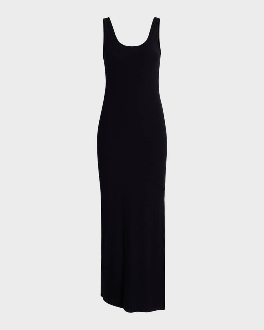 Another Tomorrow Scoop-Neck Slit Midi Tank Dress | Neiman Marcus