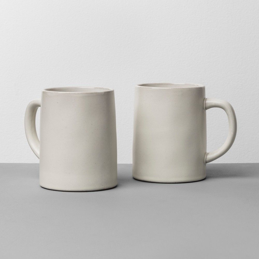 2pk Stoneware Mug Set Cream - Hearth & Hand with Magnolia | Target