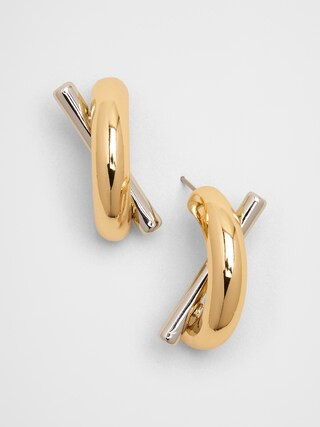 Mixed Metal Bar Earrings | Banana Republic Factory