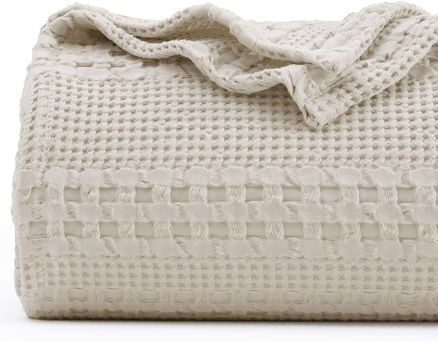 PHF 100% Cotton Waffle Weave Blanket Queen Size, Lightweight Washed Cotton Blanket for Spring & S... | Amazon (US)