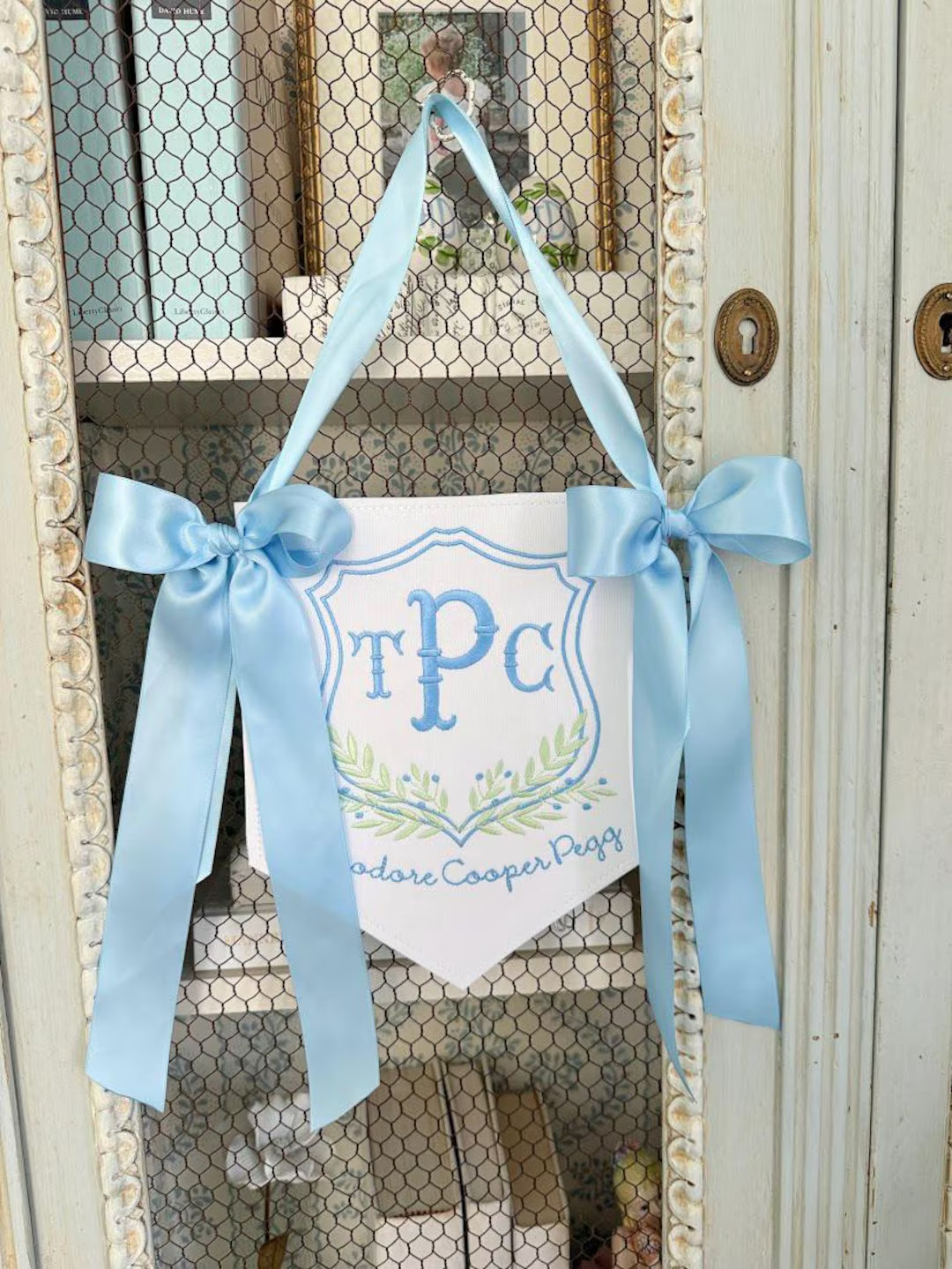 Custom Baby Banner for Hospital Door Sign, Monogram Baby Announcement Banner, Embroidered Baby Na... | Etsy (US)