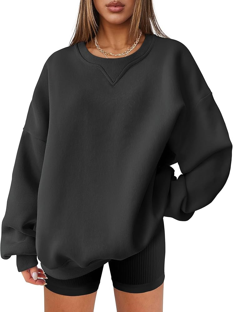 ANRABESS Womens Oversized Sweatshirts Hoodies Crewneck Fleece Pullover Sweaters 2026 Fall Outfits... | Amazon (US)