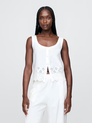 Linen-Blend Embroidered Vest | Gap (US)