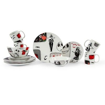 Seven20 The Nightmare Before Christmas Patched Up 16-Piece Dinnerware Set | Target