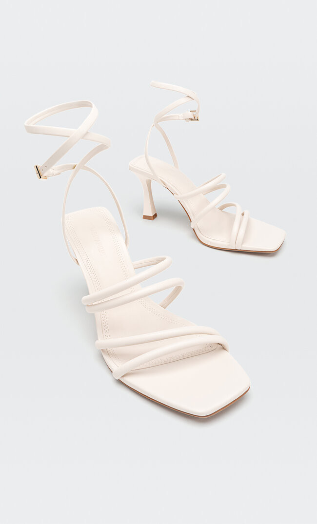 High-heel strappy sandals - Women's fashion | Stradivarius United Kingdom | Stradivarius (UK)