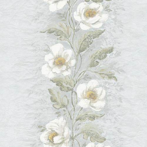 A-Street Prints Dutch Garland Pale Blue Gardenia Stripe Wallpaper | DecoratorsBest