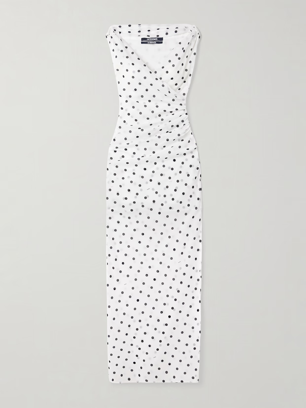 Jacquemus - Rita Draped Gathered Polka-dot Crepe De Chine Maxi Dress - White | NET-A-PORTER (UK & EU)
