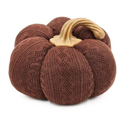 Set of 2 Dark Brown Fabric Pumpkins, 8.3x8.3x5.3in for Fall Harvest Festival and Thanksgiving Decor | Target