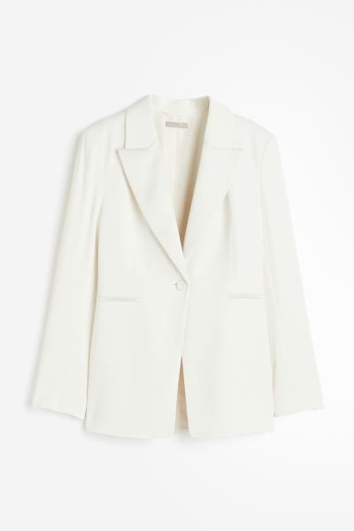 Fitted blazer - Cream - Ladies | H&M GB | H&M (UK, MY, IN, SG, PH, TW, HK)