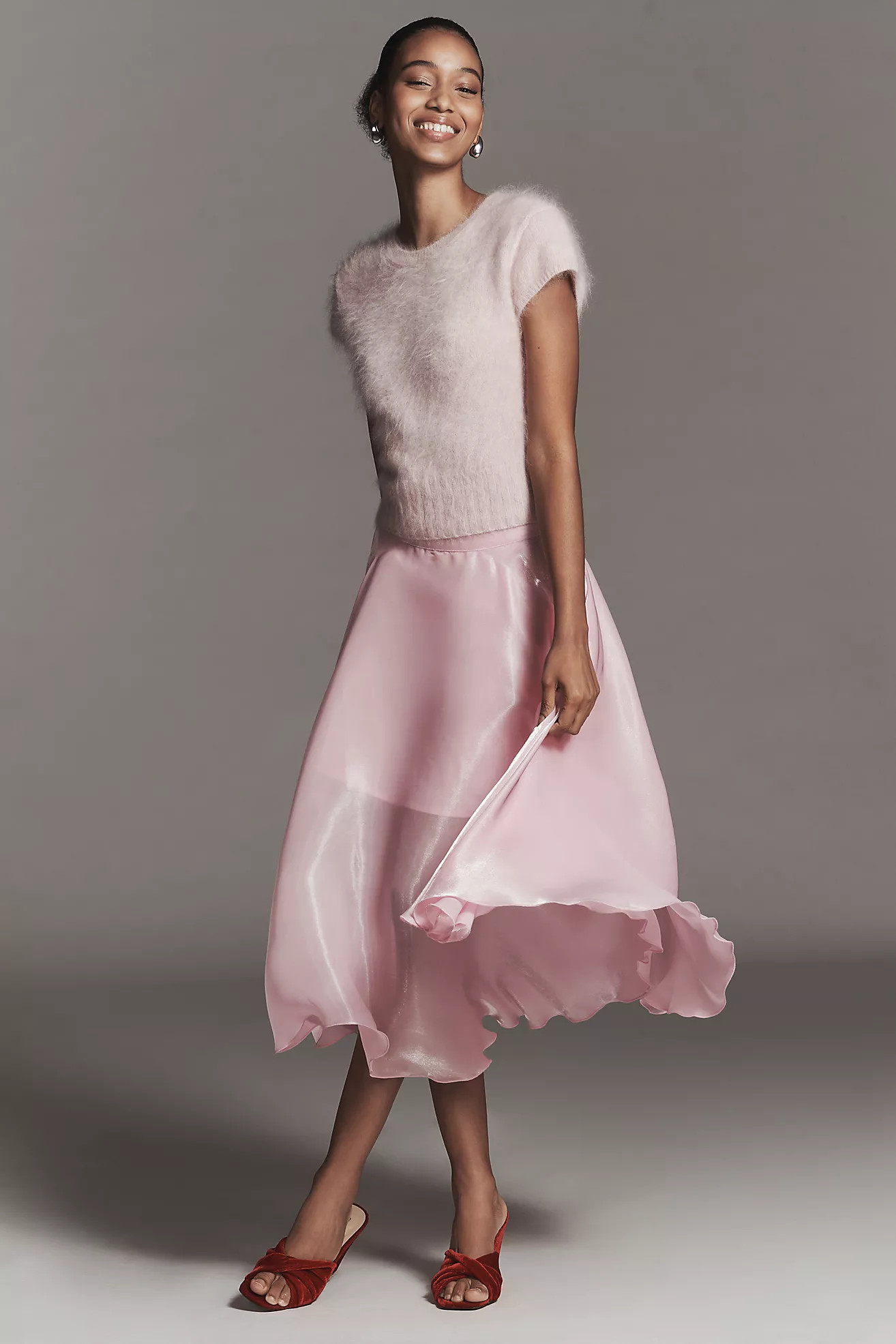 Bl-nk Marea Shine Midi Skirt | Anthropologie (US)