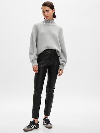 Mid Rise Faux-Leather Skinny Pants | Gap (US)