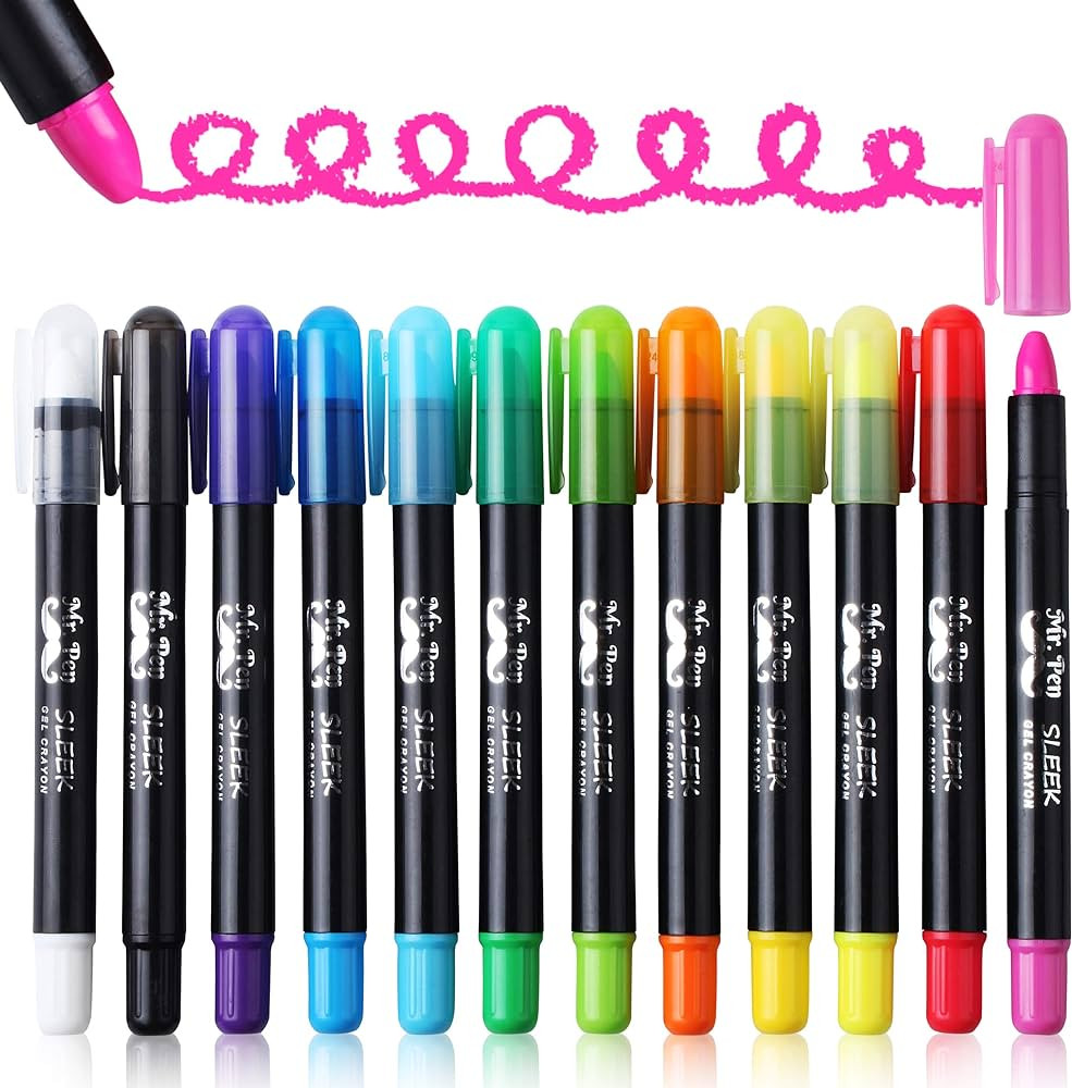 Mr. Pen- Crayons, Gel Crayons, 12 Pack, Twistable Crayons, Non-Toxic, Crayons for Kids, Twist Cra... | Amazon (US)