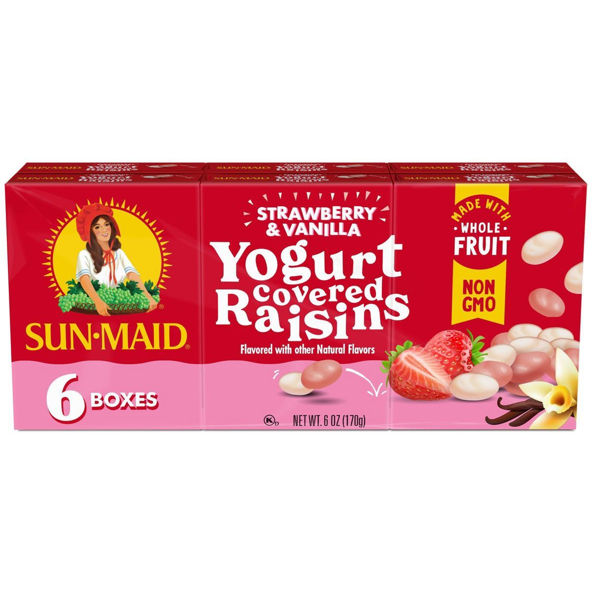 Sun-Maid Strawberry Vanilla Yogurt Raisins - 6ct | Target
