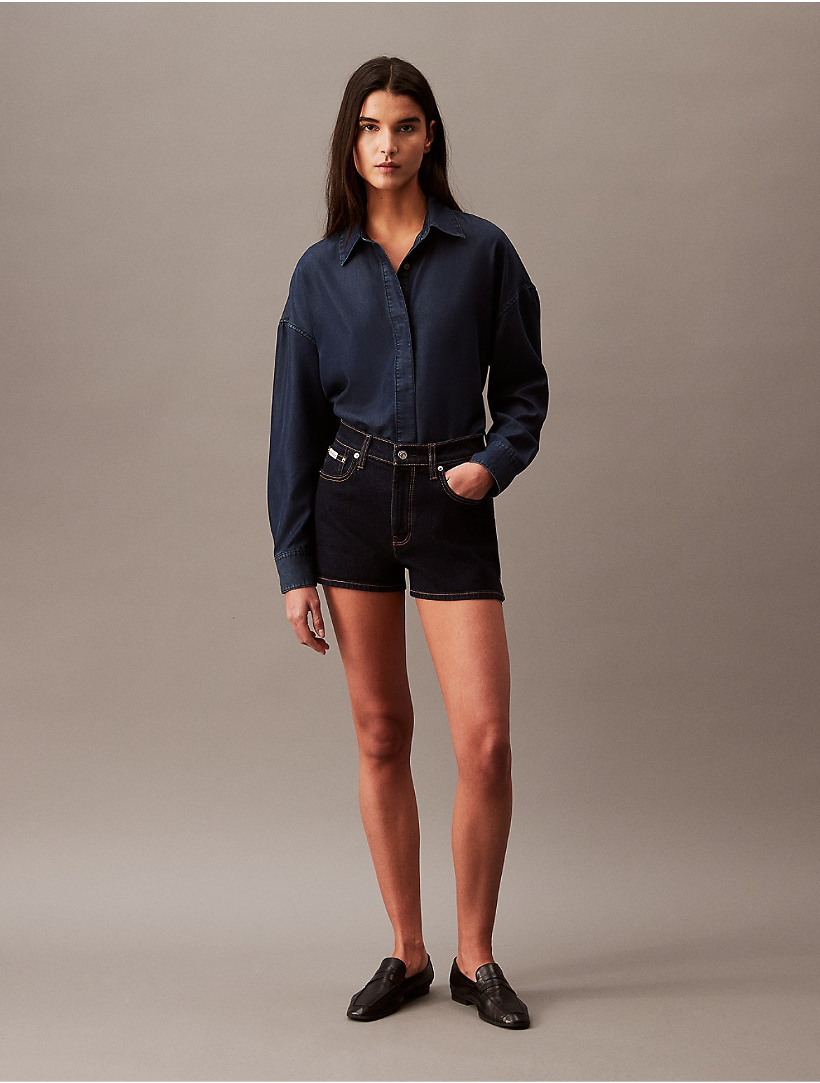 Calvin Klein Women's Relaxed Lyocell Blend Denim Button-Down Shirt - Blue - S | Calvin Klein (US)
