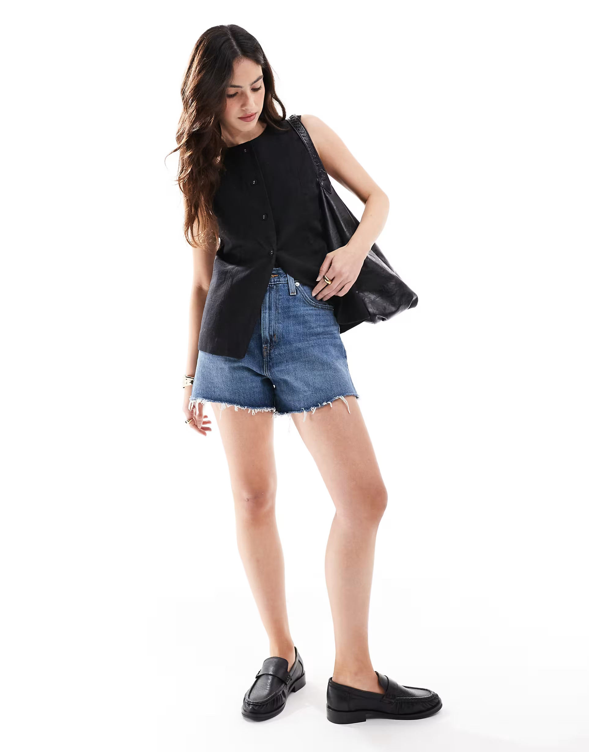 Cotton On Sienna linen cotton vest in black | ASOS | ASOS (Global)