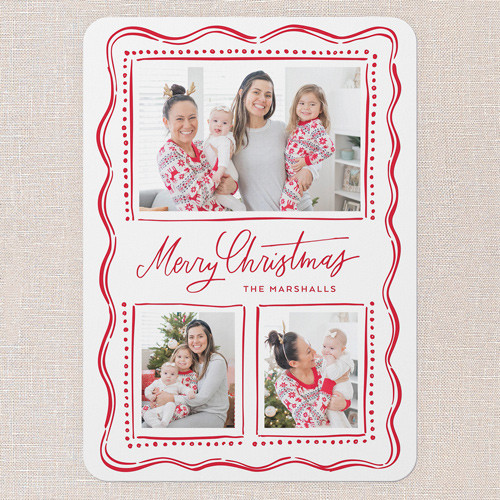 Wavy Border Joy Holiday Card | Shutterfly