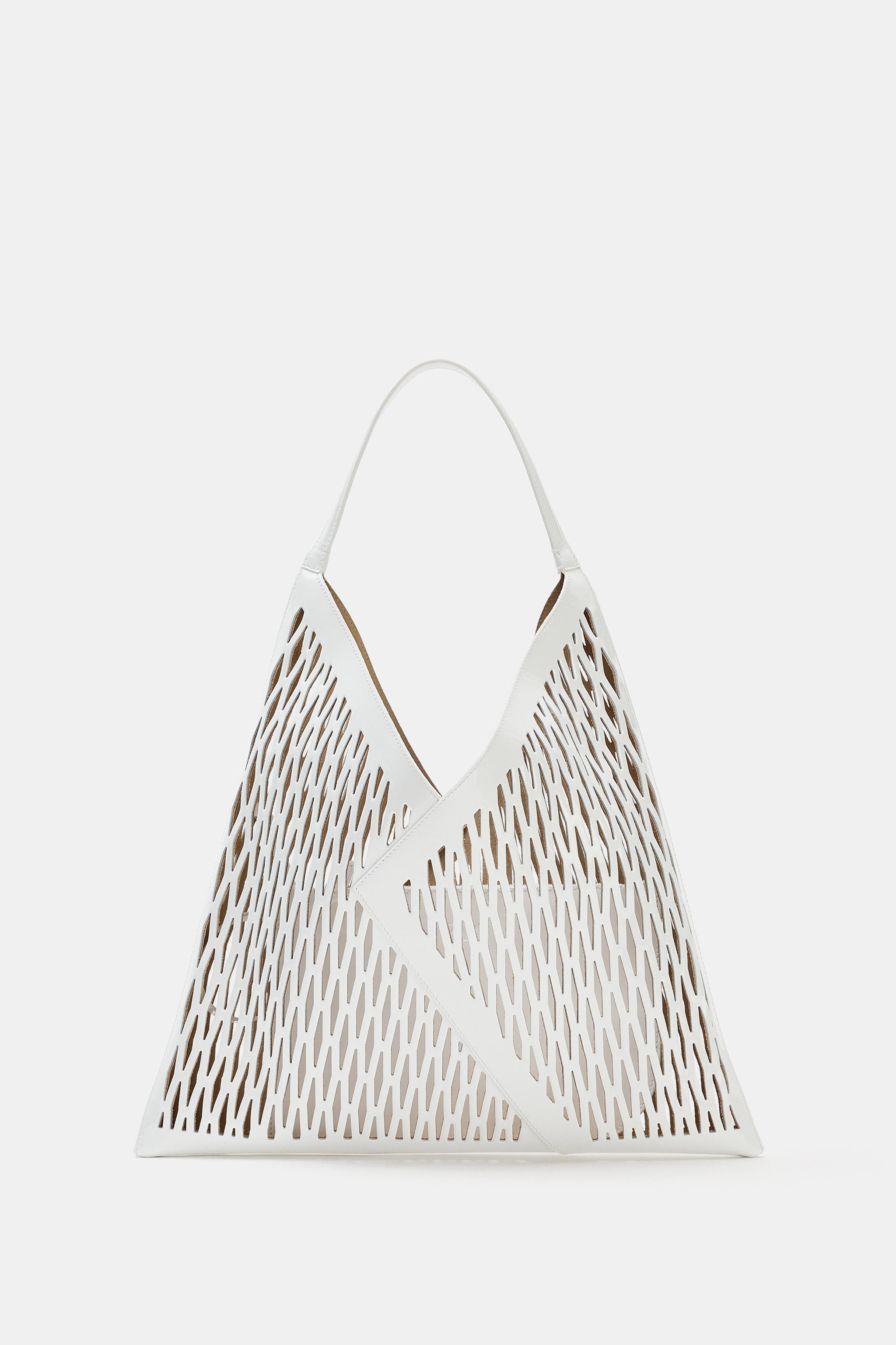 LASER-CUT LEATHER SHOPPER | Zara US
