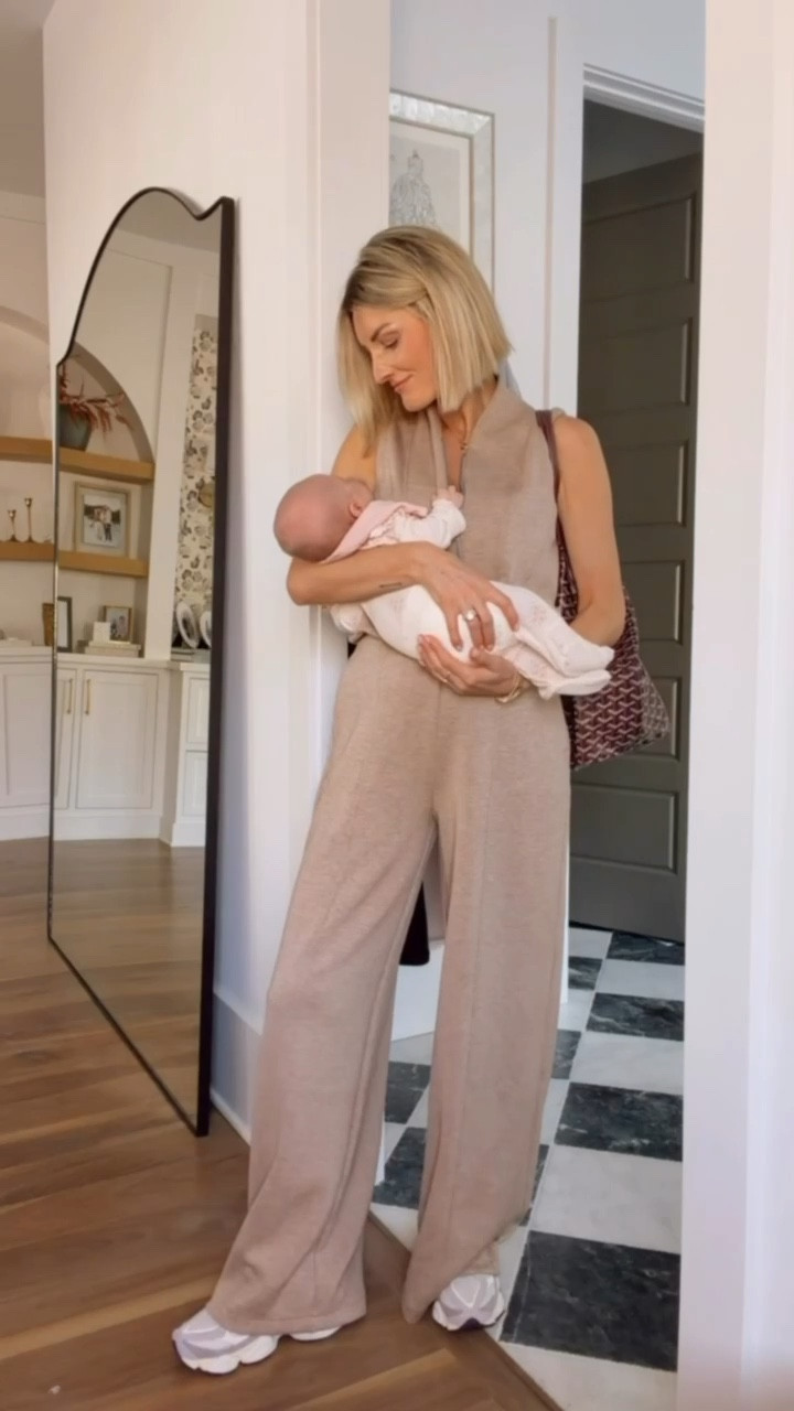 This is actually a jumpsuit, but it almost looks like you’re wearing a set, which I love! The zipper on the collar actually goes pretty low, so I think this would be great to wear if you’re nursing! The material is truly so good! Use code BRITTANYXSPANX for 15% off your first order + free shipping! Wearing size S! 

Loverly Grey, Spanx, jumpsuit, romper, postpartum outfit ideas, nursing friendly, loungewear, travel outfit ideas, weekend outfit 

#LTKootd #LTKmomlife