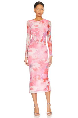 Bardot Lena Mesh Midi Dress in Wildflower from Revolve.com | Revolve Clothing (Global)