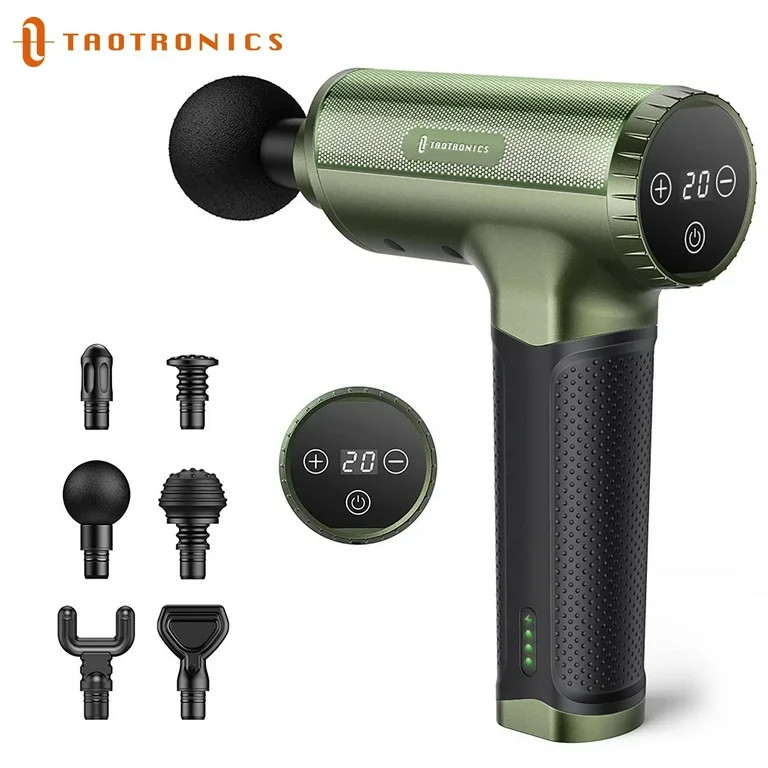 TaoTronics Massage Gun, Percussion Muscle Massager Handheld Cordless Back and Foot Massager (Gree... | Walmart (US)