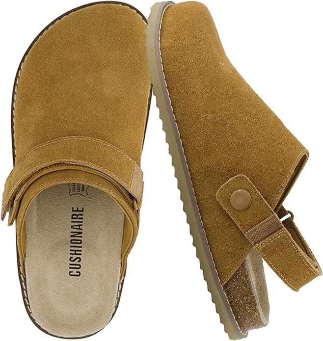 CUSHIONAIRE Women's Boulder Genuine Suede Clog with Swivel Strap – Lightweight EVA Sole, Memory... | Amazon (US)