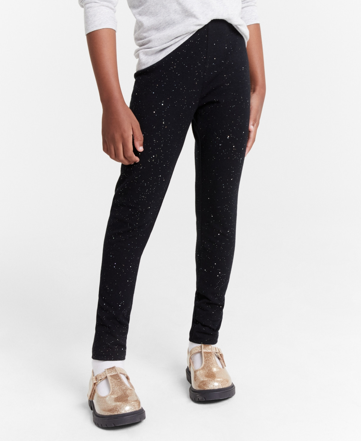 Epic Threads Little & Big Girls Glitter Leggings, Created for Macy's - Deep Black | Macy's