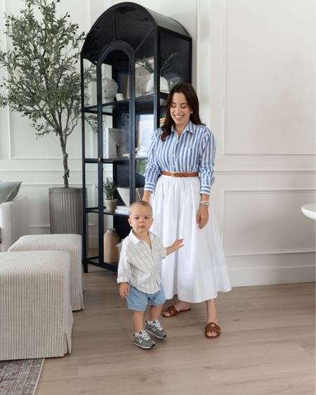 Mommy and me outfit idea! Love this classy white midi skirt with blue striped short and tan accessories



#LTKkids #LTKstyletip #LTKfamily