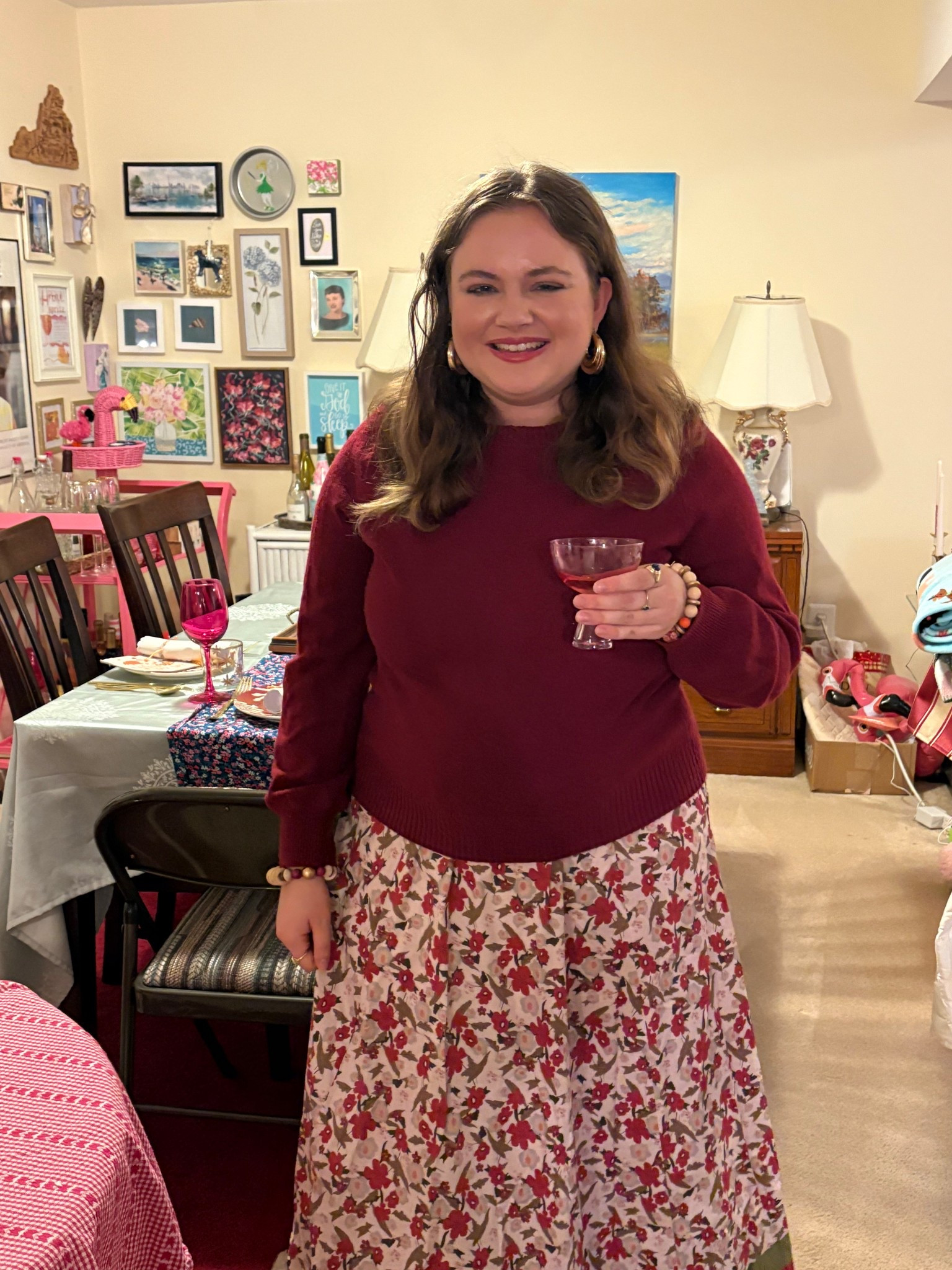 Friendsgiving OOTN 

Thanksgiving Outfits • Thanksgiving Outfit • Thanksgiving Outfit Ideas • Fall Floral • Fall Floral Dress • Floral Dress • Maroon Sweater • Fall Dress • Fall Midi Dress 

#LTKootd #LTKSeasonal #LTKHoliday