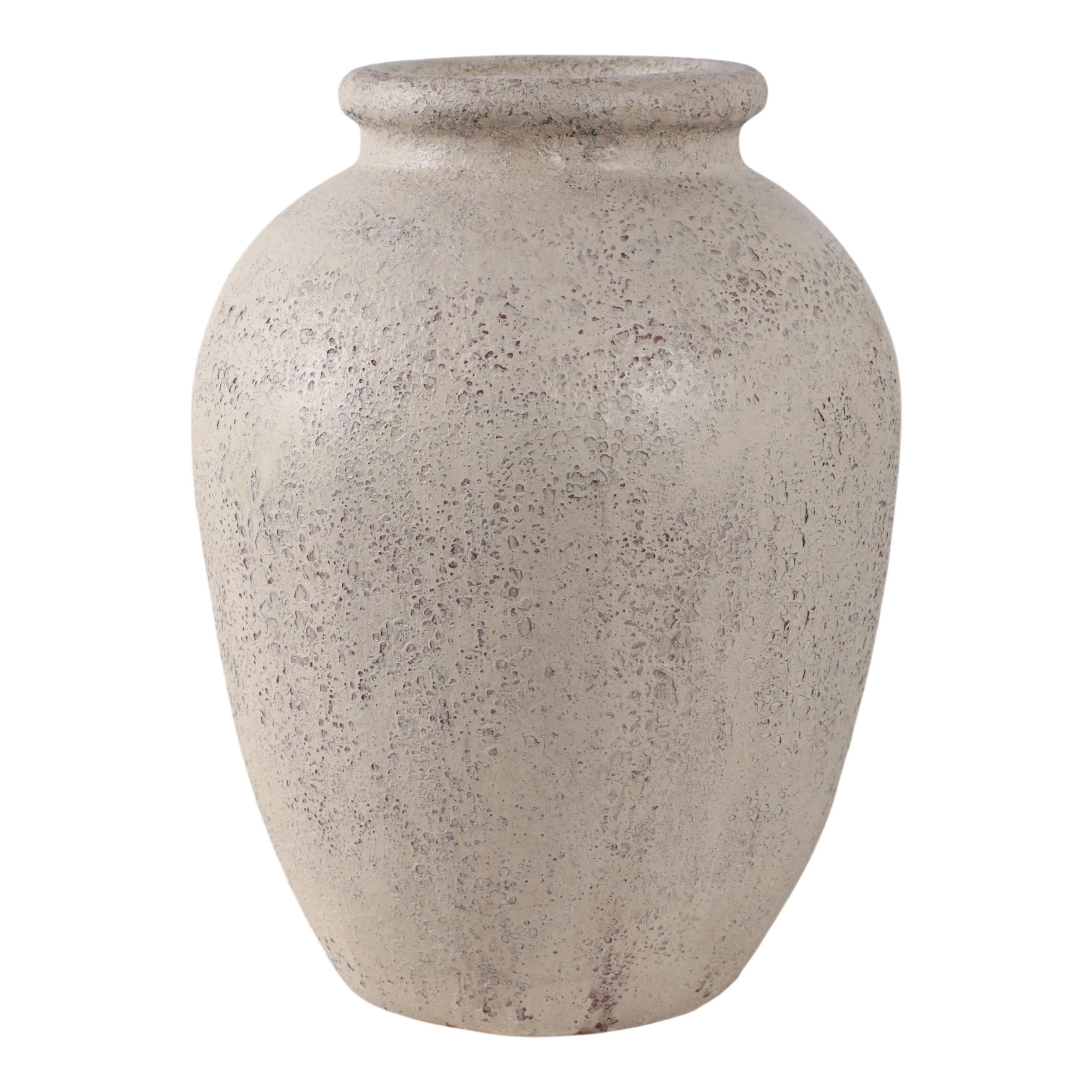 Ophelia & Co. Modern Decorative Pottery Terracotta Vase With Textured Surface And Rounded Rim For... | Wayfair North America