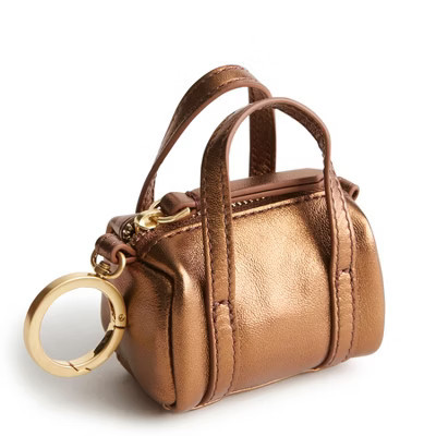 Vera Bradley Women's Leather Original Duffel Bag Charm Bronze Metallic | Target