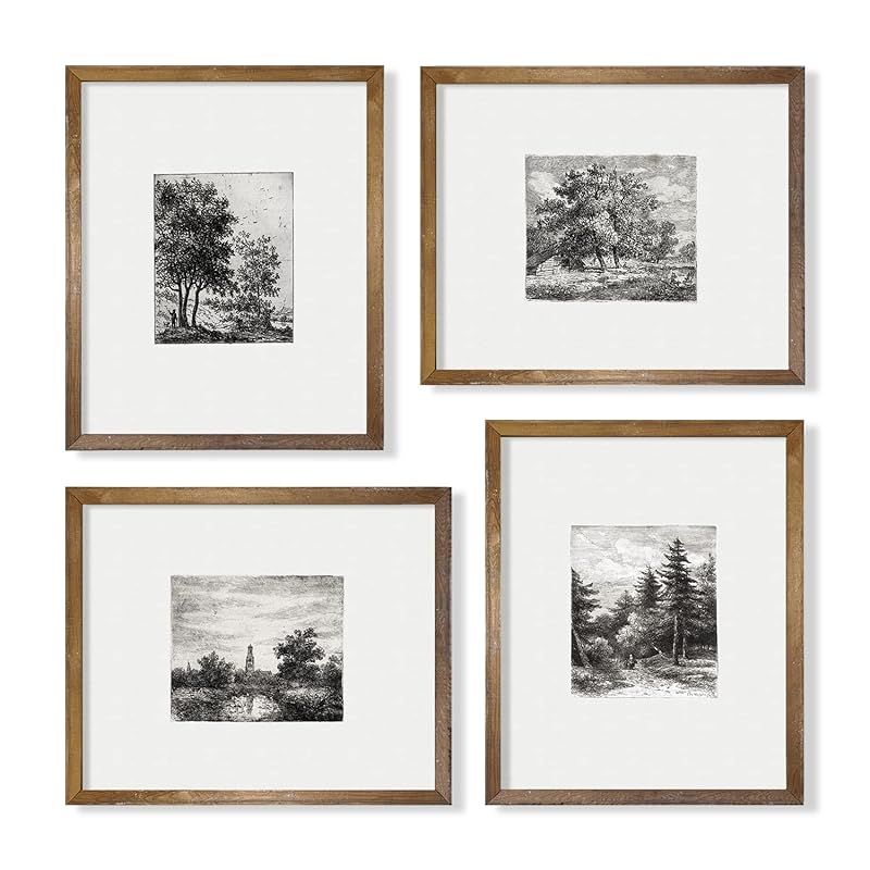 Minimalist Neutral Botanical Set - Black White Tree Sketch Drawing - Vintage Woodland Picture Pri... | Amazon (US)