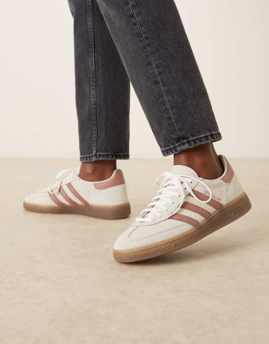 adidas Originals Handball Spezial sneakers in gray and dark pink | ASOS (Global)
