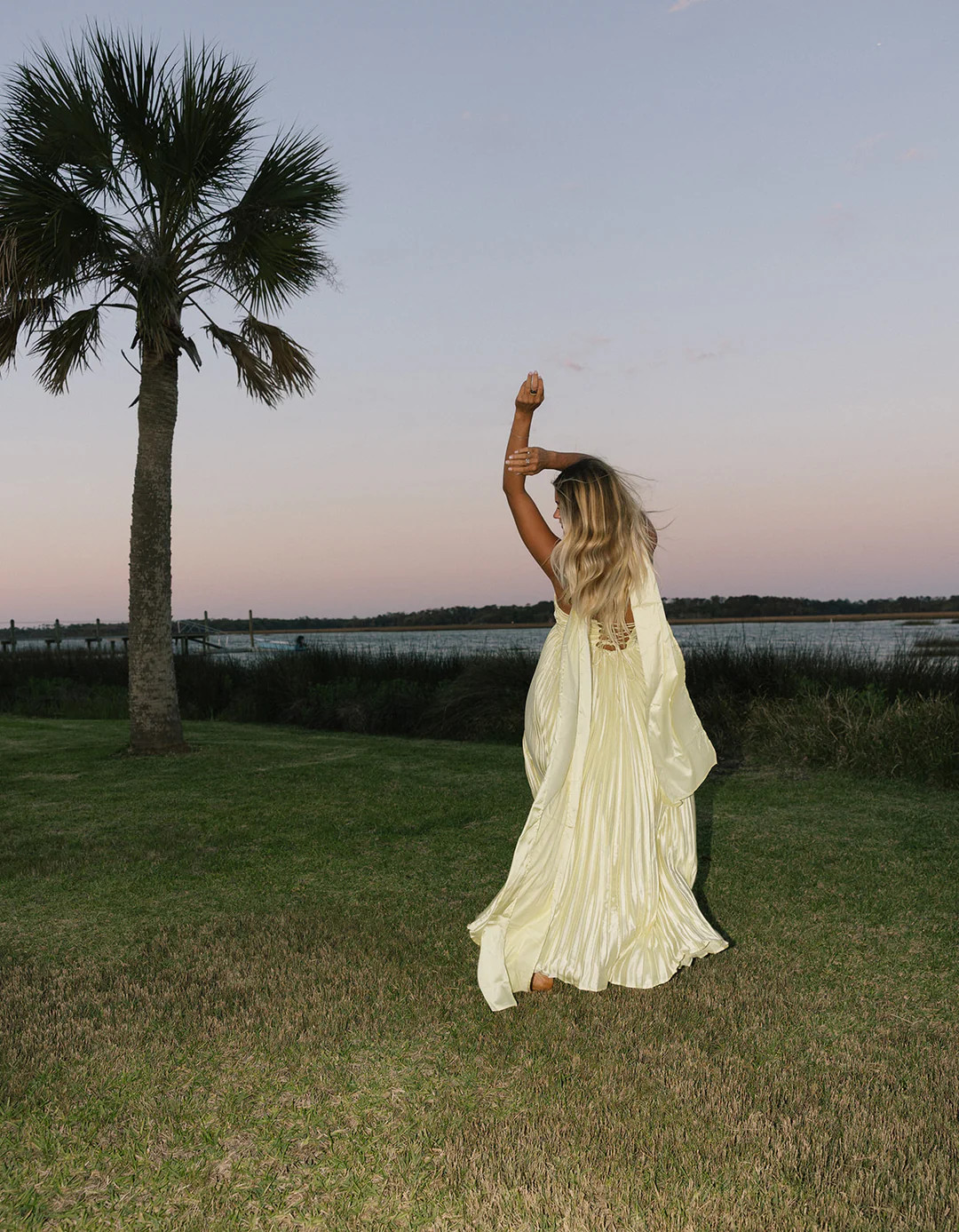 Serena Scarf Dress - Pale Yellow | Fancyd Boutiqe