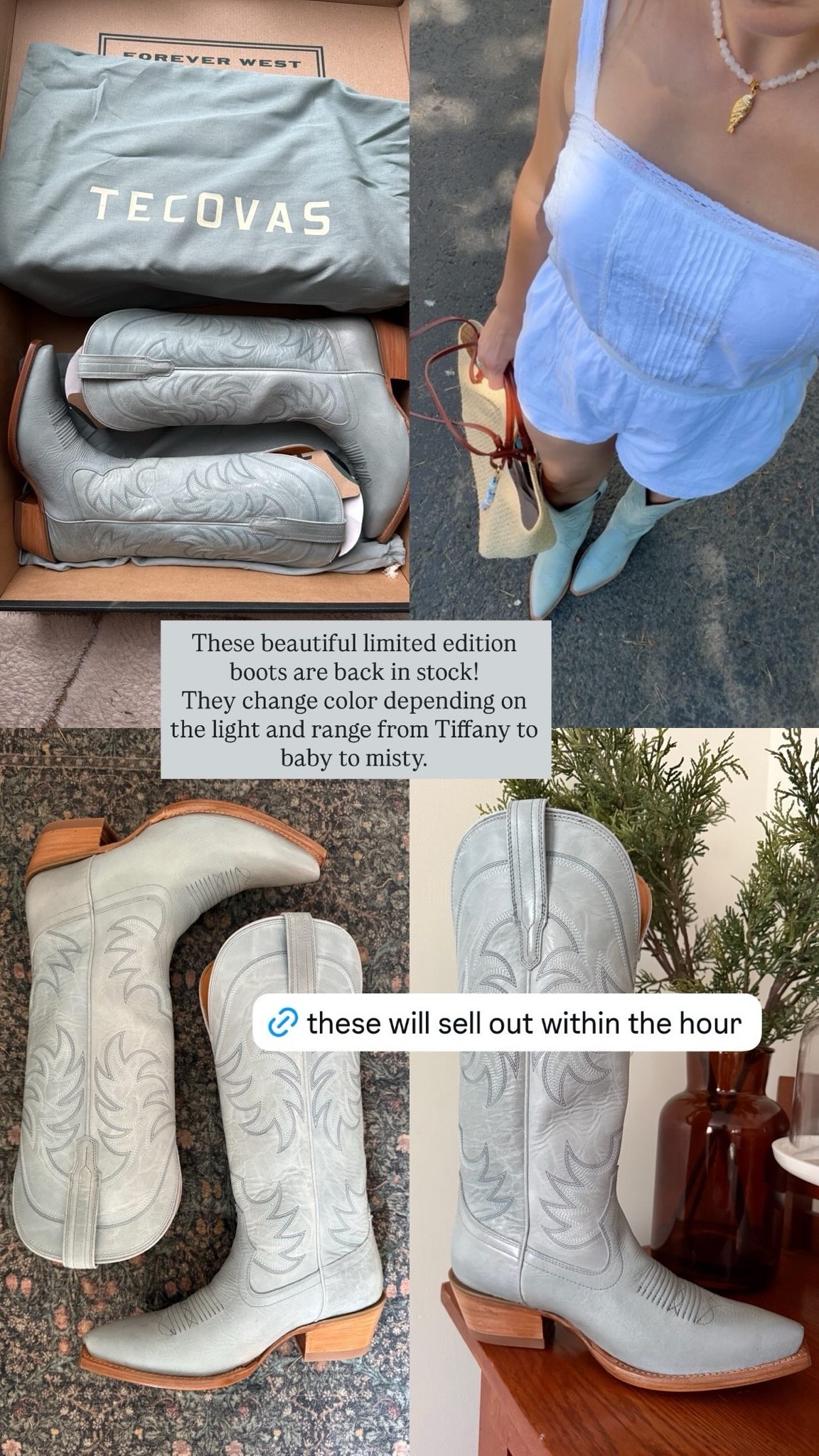 Back in stock! Run!! 

Limited edition, cowgirl boot, tecovas, the Annie, slate blue

#LTKSeasonal #LTKootd