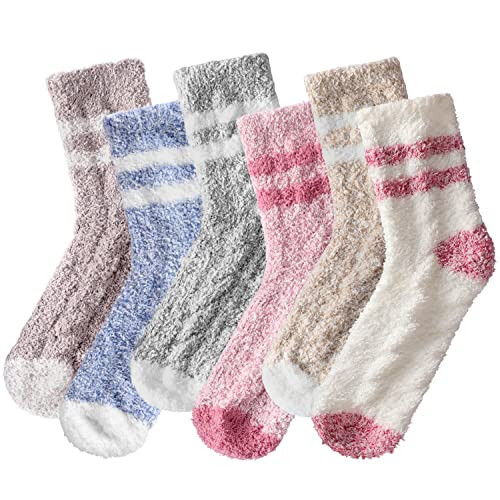 Pleneal Fuzzy Socks for Women - Fluffy Sock Women, Winter Warm Cozy Sock for Womens Slipper Socks | Amazon (US)
