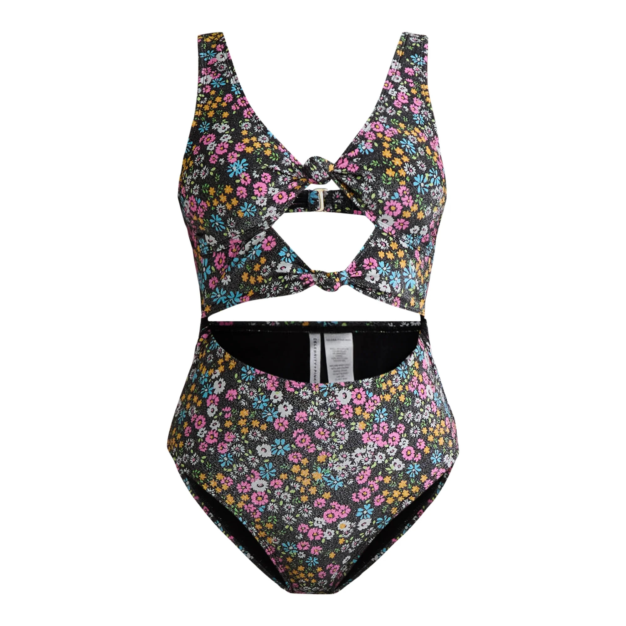 Celebrity Pink Women’s Lurex Cut Out One Piece Swimsuit, Sizes XS-XXL | Walmart (US)