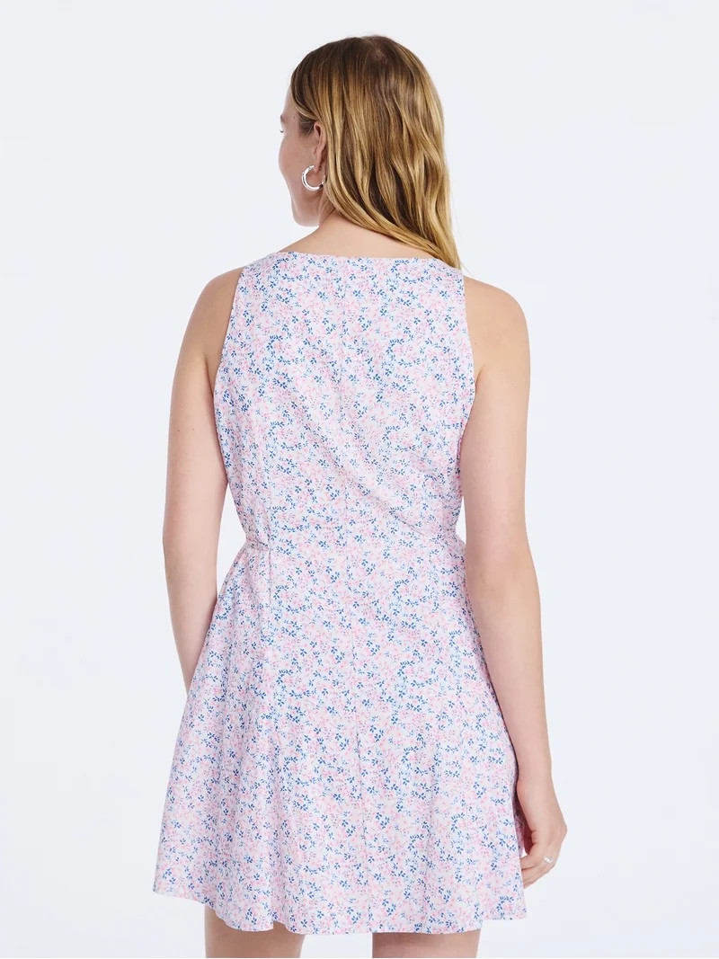 Free Assembly Women's and Women's Plus Cotton Boatneck Mini Dress, Sizes XS-4X | Walmart (US)