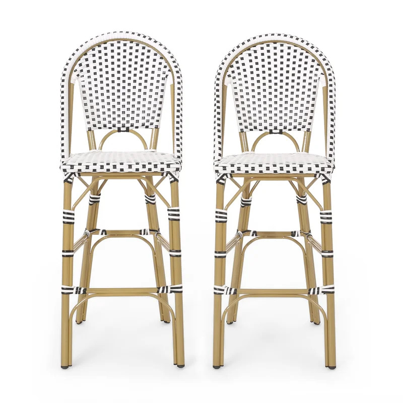 Battista Wicker Outdoor Stool | Wayfair North America