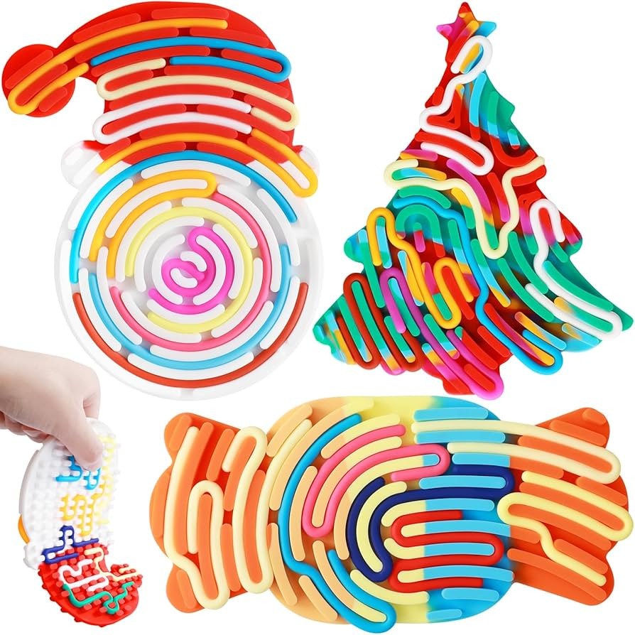 3Pcs Sensory Activity Board, Fidget Sensory Toys for Kids Adults, Duble Sided Design Kids Busy Bo... | Amazon (US)
