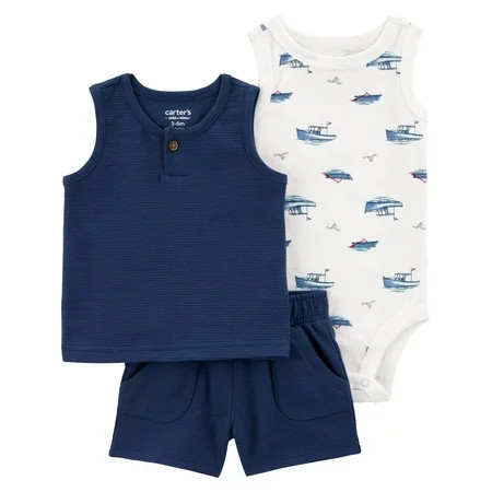 Carter's Child of Mine Baby Boy Outfit Set, 3-Piece, Sizes 0/3-24 Months | Walmart (US)