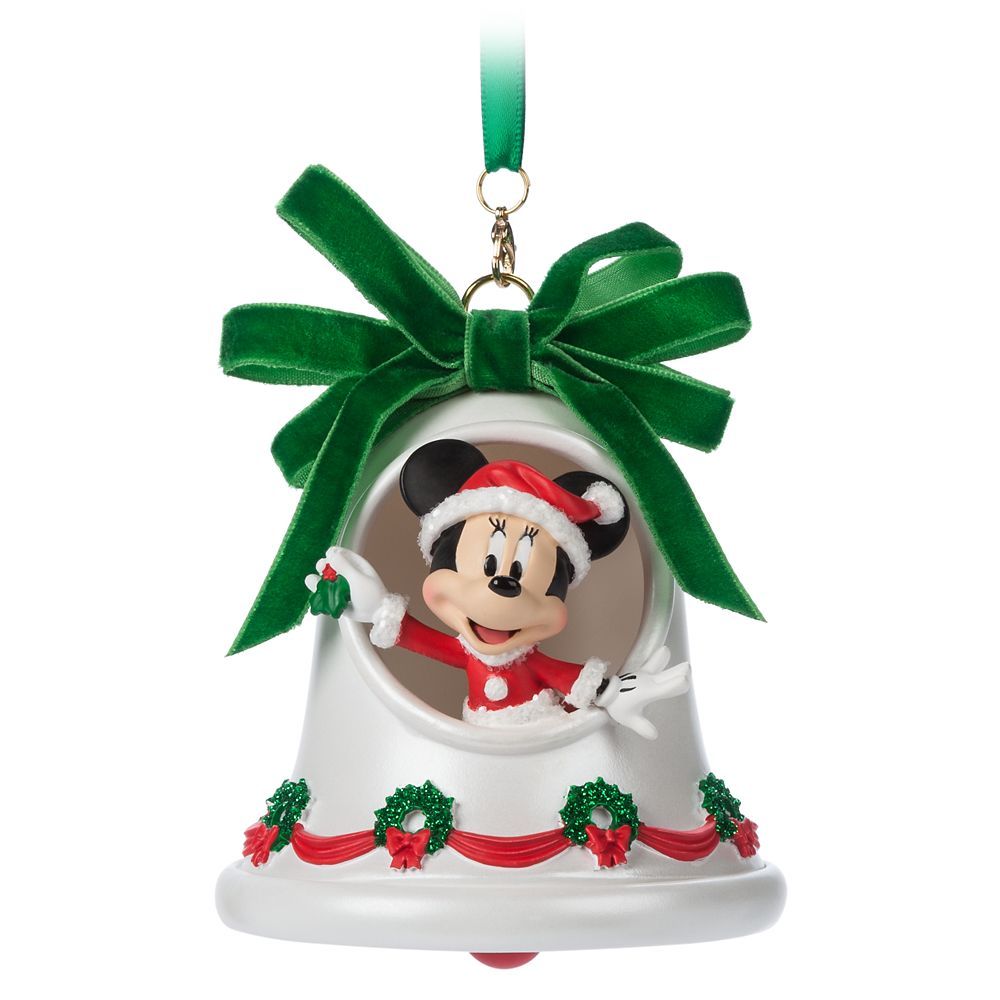 Santa Minnie Mouse Bell Sketchbook Ornament | Disney Store