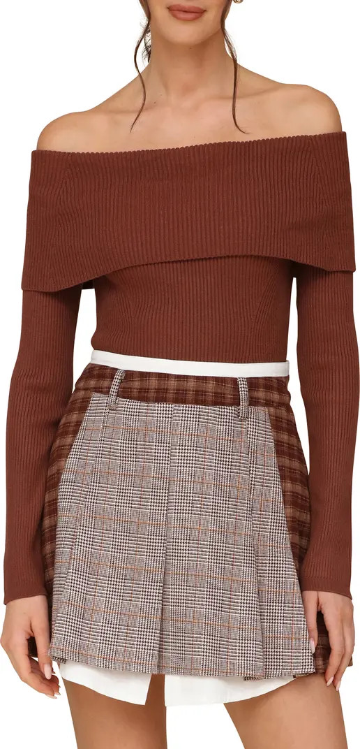 Rib Foldover Off the Shoulder Sweater Bodysuit | Nordstrom